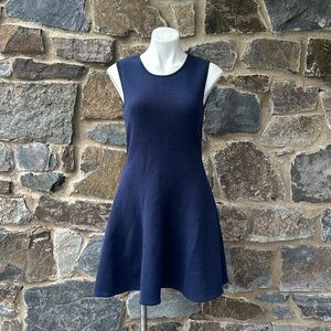 NWT Thom Browne Women's Navy Fit & Flare Knee Length Dress Size 2